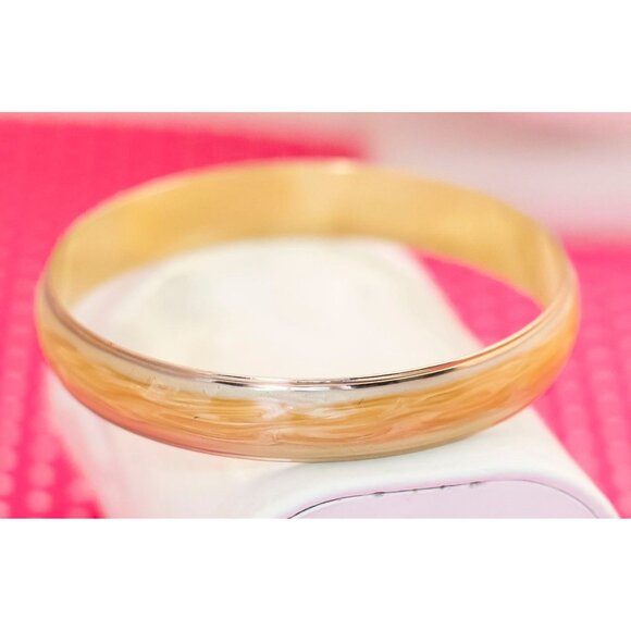 Vintage Elegant Celestial Gold Tone Bangle Bracelet by Avon 8 3/4 inch - P21 - Picture 2 of 3